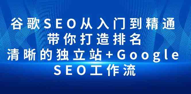 （10169期）谷歌SEO从入门到精通 带你打造排名 清晰的独立站+Google SEO工作流-天孤无涯网
