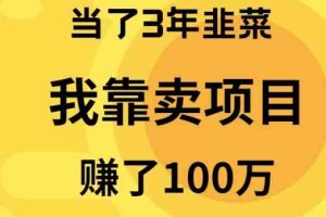 （10149期）当了3年韭菜，我靠卖项目赚了100万-天孤无涯网