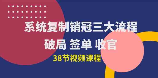 （10171期）系统复制 销冠三大流程，破局 签单 收官（38节视频课）-天孤无涯网