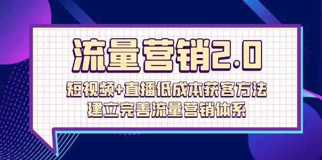 （10114期）流量-营销2.0：短视频+直播低成本获客方法，建立完善流量营销体系（72节）-天孤无涯网