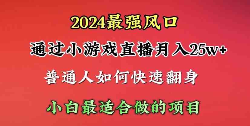 （10020期）2024年最强风口，通过小游戏直播月入25w+单日收益5000+小白最适合做的项目-天孤无涯网
