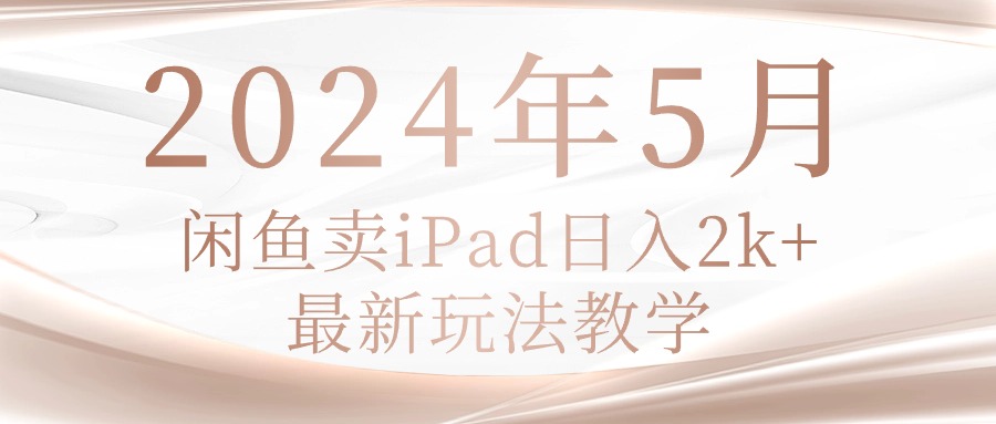 （10459期）2024年5月闲鱼卖ipad日入2k，最新玩法教学-天孤无涯网