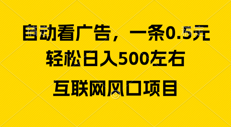 （10306期）广告收益风口，轻松日入500+，新手小白秒上手，互联网风口项目-天孤无涯网
