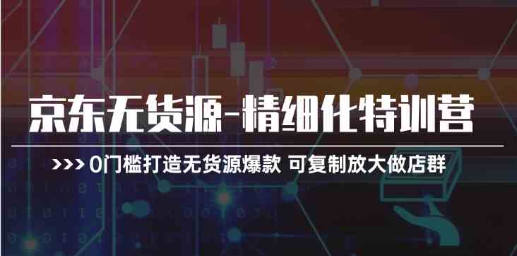 京东无货源精细化特训营，0门槛打造无货源爆款，可复制放大做店群-天孤无涯网
