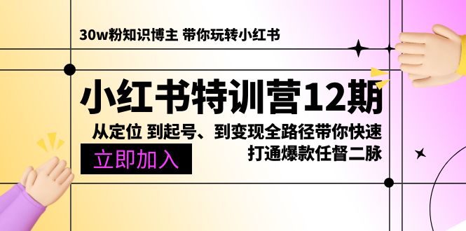 （10666期）小红书特训营12期：从定位 到起号、到变现全路径带你快速打通爆款任督二脉-天孤无涯网