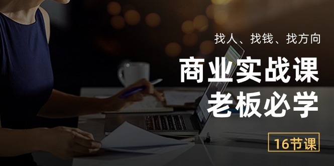 （10710期）商业实战课【老板必学】：找人、找钱、找方向（16节课）-天孤无涯网