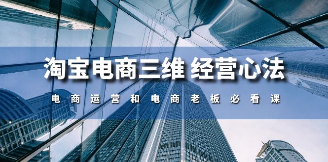 （10761期）淘宝电商三维 经营心法：电商运营和电商老板必看课（59节课）-天孤无涯网