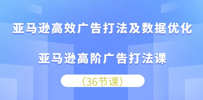 （10649期）亚马逊高效广告打法及数据优化，亚马逊高阶广告打法课-天孤无涯网