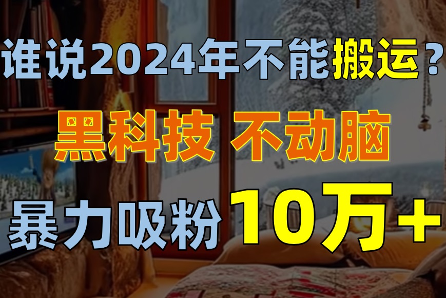 （10634期）谁说2024年不能搬运？只动手不动脑，自媒体平台单月暴力涨粉10000+-天孤无涯网