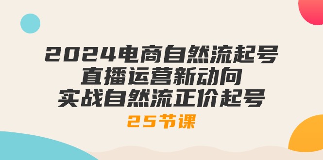 （10609期）2024电商自然流起号，直播运营新动向 实战自然流正价起号-25节课-天孤无涯网