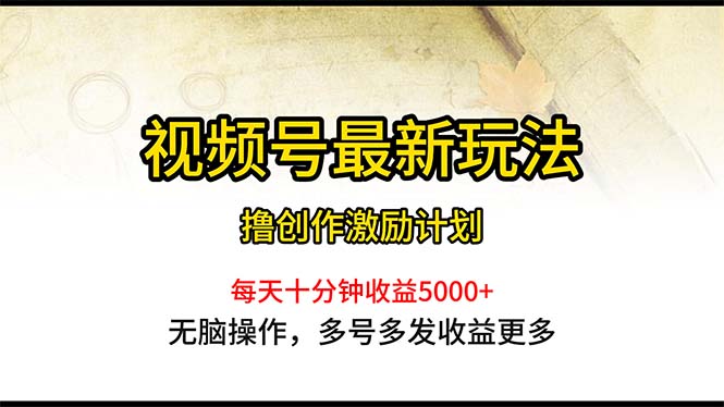 （10591期）视频号最新玩法，每日一小时月入5000+-天孤无涯网