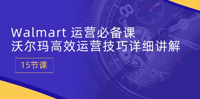 （10565期）Walmart 运营必备课：沃尔玛高效运营技巧详细讲解 (15节课)-天孤无涯网