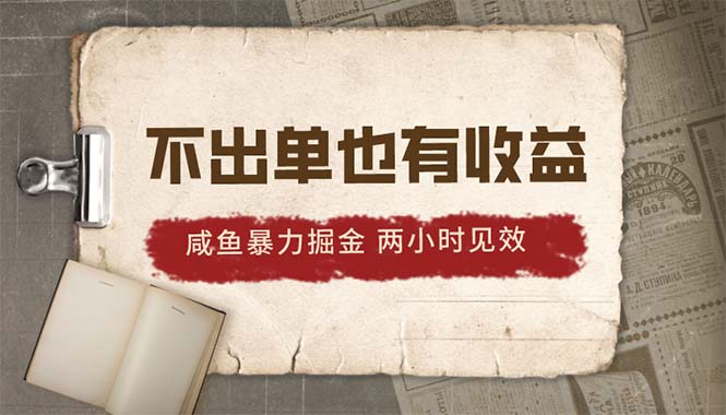 （10562期）2024咸鱼暴力掘金，不出单也有收益，两小时见效，当天突破500+-天孤无涯网