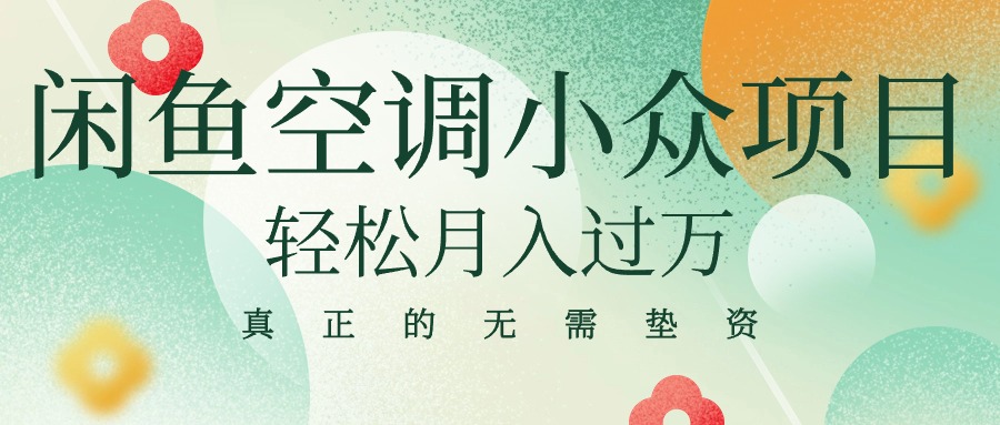 （10525期）闲鱼卖空调小众项目 轻松月入过万 真正的无需垫资金-天孤无涯网