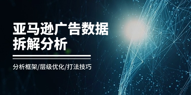 （11004期）亚马逊-广告数据拆解分析，分析框架/层级优化/打法技巧（8节课）-天孤无涯网