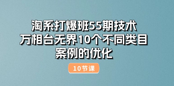 （10996期）淘系打爆班55期技术：万相台无界10个不同类目案例的优化（10节）-天孤无涯网