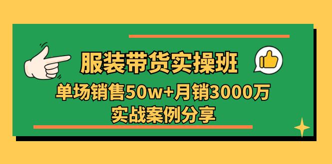 （11071期）服装带货实操培训班：单场销售50w+月销3000万实战案例分享（27节）-天孤无涯网