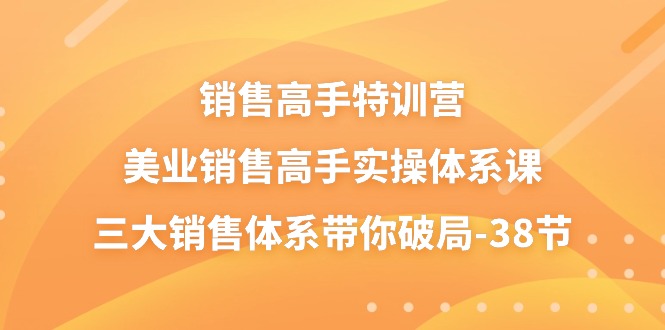 （10939期）销售-高手特训营，美业-销售高手实操体系课，三大销售体系带你破局-38节-天孤无涯网