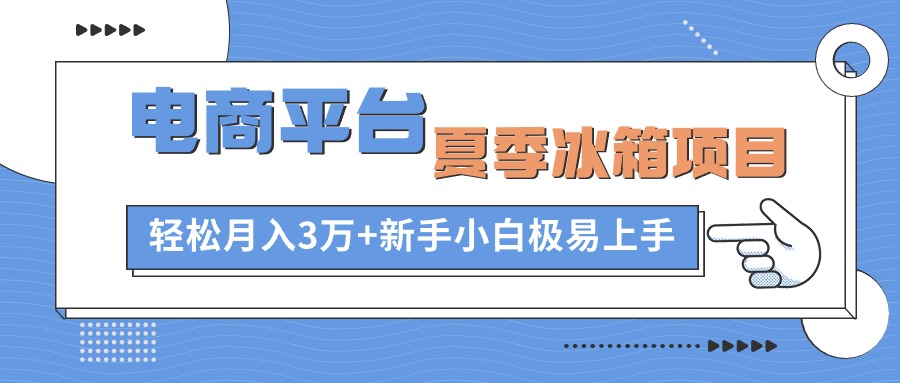 （10934期）电商平台夏季冰箱项目，轻松月入3万+，新手小白极易上手-天孤无涯网