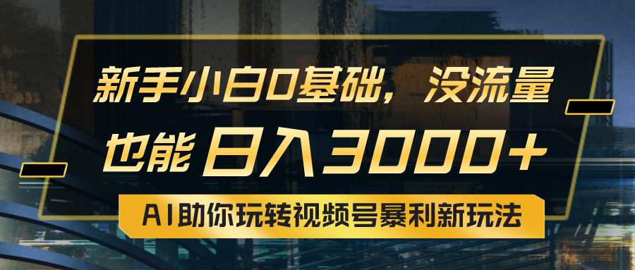 （10932期）小白0基础，没流量也能日入3000+：AI助你玩转视频号暴利新玩法-天孤无涯网