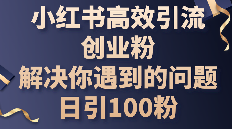 （10929期）小红书高效引流创业粉，解决你遇到的问题，日引100粉-天孤无涯网