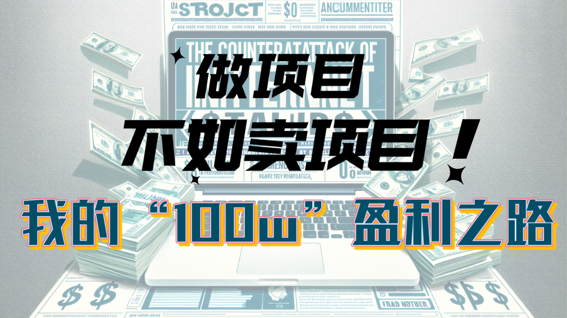 （10930期）为什么做项目不如卖项目？我的100W+盈利之路-天孤无涯网