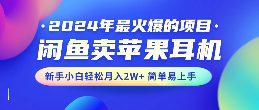 （10863期）2024年最火爆的项目，闲鱼卖苹果耳机，新手小白轻松月入2W+简单易上手-天孤无涯网