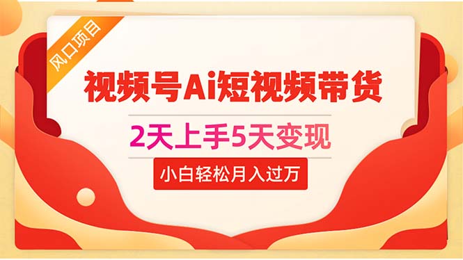 （10807期）2天上手5天变现视频号Ai短视频带货0粉丝0基础小白轻松月入过万-天孤无涯网
