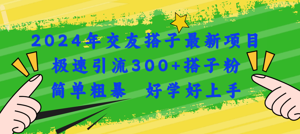 （11259期）2024年交友搭子最新项目，极速引流300+搭子粉，简单粗暴，好学好上手-天孤无涯网