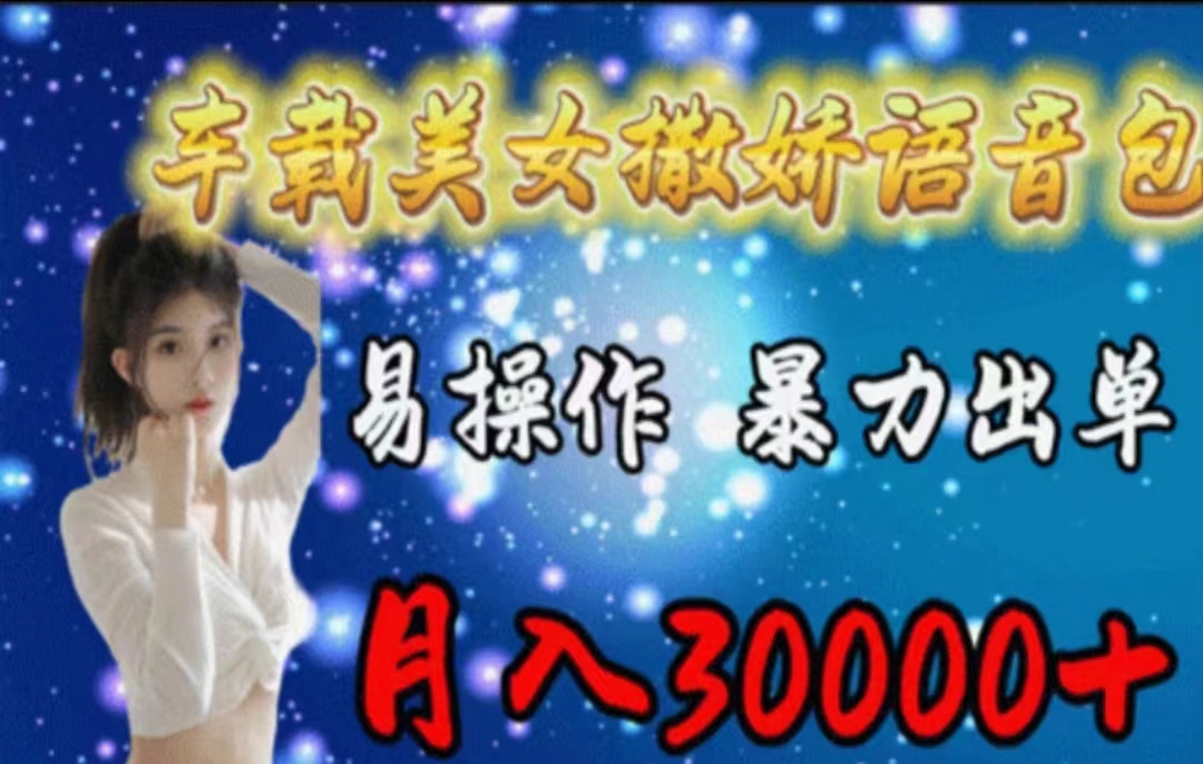 （11249期）车载美女撒娇语音包，执行就出单，月入3000＋，小白看完课程就能马上实操-天孤无涯网