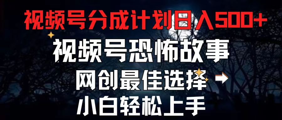 （11308期）2024最新视频号分成计划，每天5分钟轻松月入500+，恐怖故事赛道,-天孤无涯网