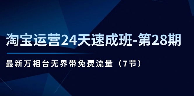 （11182期）淘宝运营24天速成班-第28期：最新万相台无界带免费流量（7节）-天孤无涯网