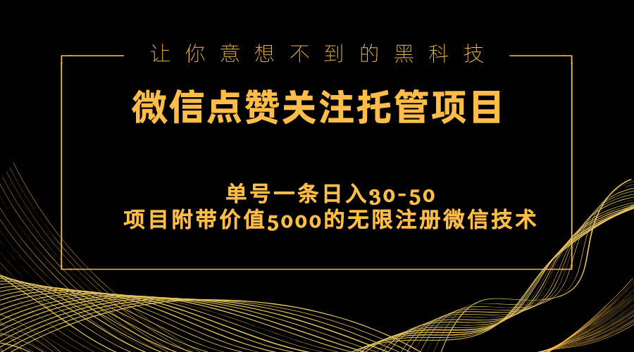（11177期）视频号托管点赞关注，单微信30-50元，附带价值5000无限注册微信技术-天孤无涯网