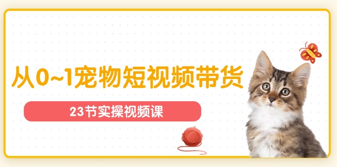 （11086期）宠物行业从0~1宠物短视频带货实操课（23节课）-天孤无涯网