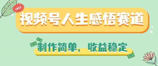 视频号人生感悟赛道，制作简单，收益稳定【揭秘】-天孤无涯网