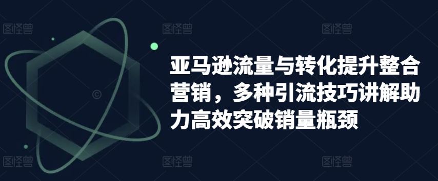 亚马逊流量与转化提升整合营销，多种引流技巧讲解助力高效突破销量瓶颈-天孤无涯网