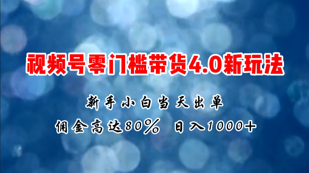 （11358期）微信视频号零门槛带货4.0新玩法，新手小白当天见收益，日入1000+-天孤无涯网