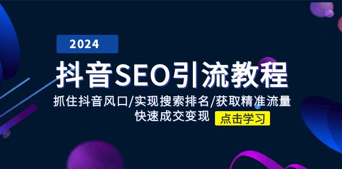 （11352期）抖音 SEO引流教程：抓住抖音风口/实现搜索排名/获取精准流量/快速成交变现-天孤无涯网
