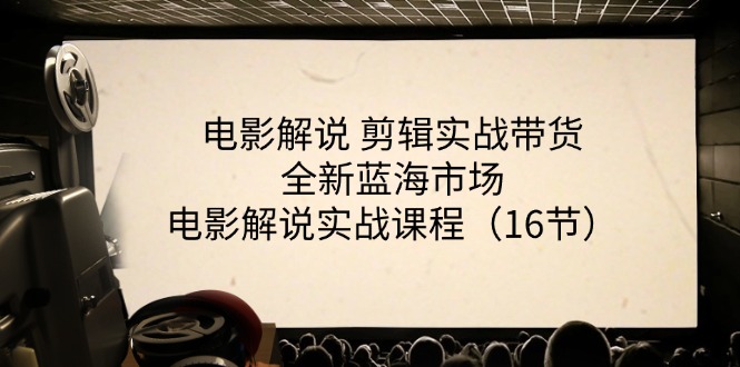 （11367期）电影解说 剪辑实战带货全新蓝海市场，电影解说实战课程（16节）-天孤无涯网