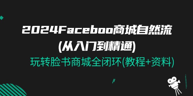 （11368期）2024Faceboo 商城自然流(从入门到精通)，玩转脸书商城全闭环(教程+资料)-天孤无涯网