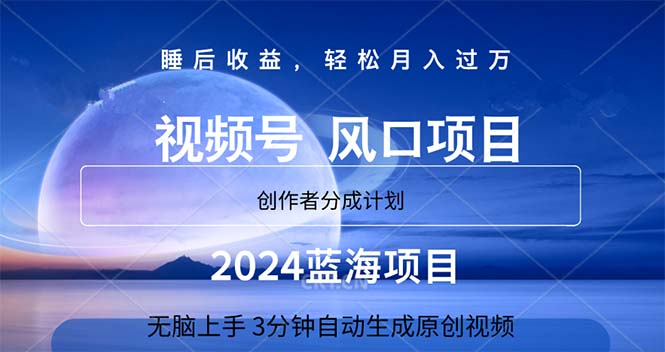 （11388期）2024蓝海项目，3分钟自动生成视频，月入过万-天孤无涯网