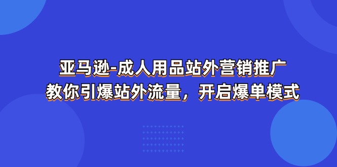 （11398期）亚马逊-成人用品 站外营销推广  教你引爆站外流量，开启爆单模式-天孤无涯网