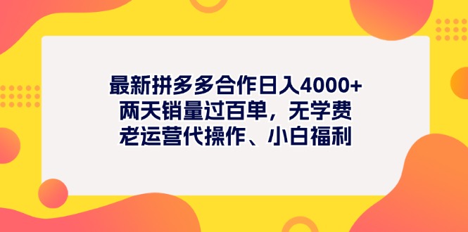 （11410期）最新拼多多项目日入4000+两天销量过百单，无学费、老运营代操作、小白福利-天孤无涯网