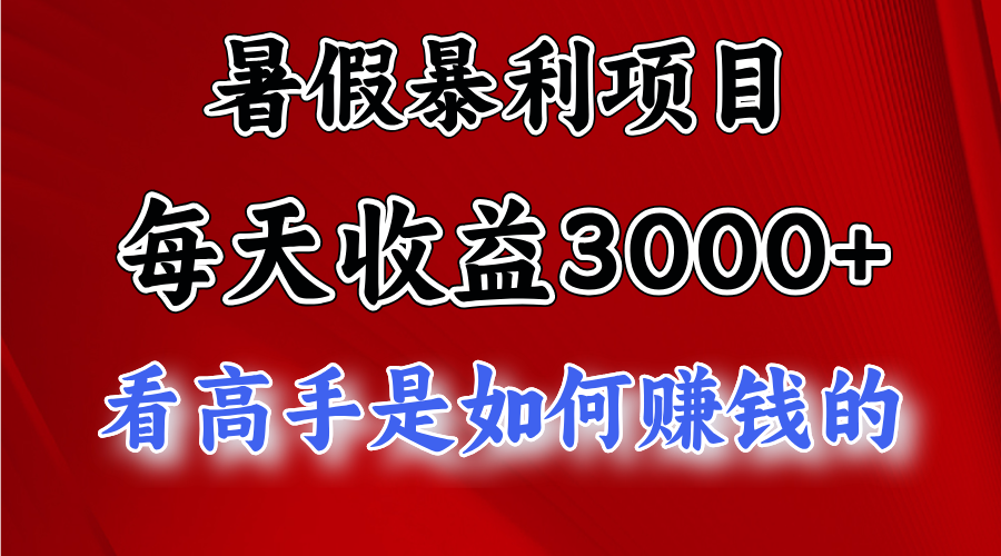 （11422期）暑假暴利项目，每天收益3000+ 努努力能达到5000+，暑假大流量来了-天孤无涯网