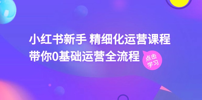 小红书新手精细化运营课程，带你0基础运营全流程（42节视频课）-天孤无涯网
