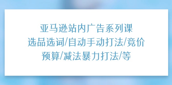 （11429期）亚马逊站内广告系列课：选品选词/自动手动打法/竞价预算/减法暴力打法/等-天孤无涯网