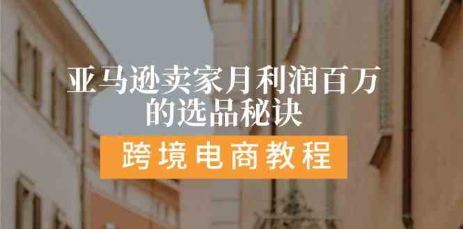 亚马逊卖家月利润百万的选品秘诀: 抓重点/高利润/大方向/大类目/选品易-天孤无涯网
