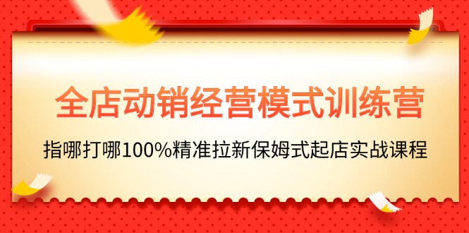 （11460期）全店动销-经营模式训练营，指哪打哪100%精准拉新保姆式起店实战课程-天孤无涯网