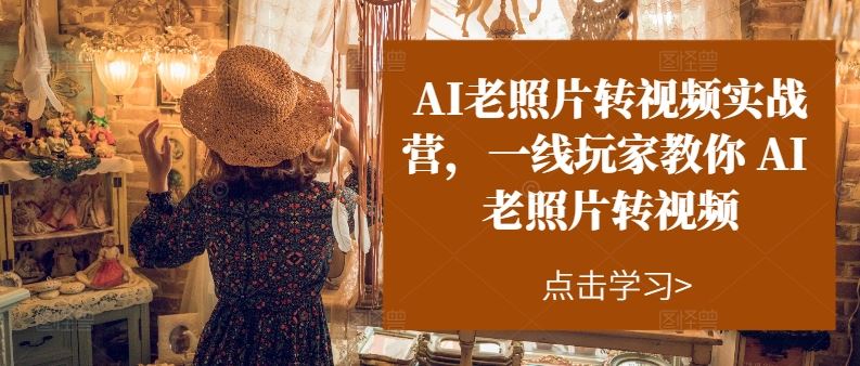 AI老照片转视频实战营，一线玩家教你AI老照片转视频-天孤无涯网