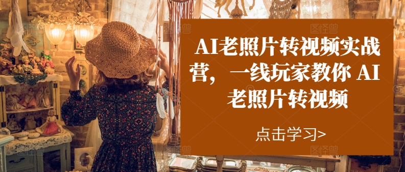 （11477期）AI老照片转视频实操训练营，一线玩家教你AI老照片转视频-天孤无涯网